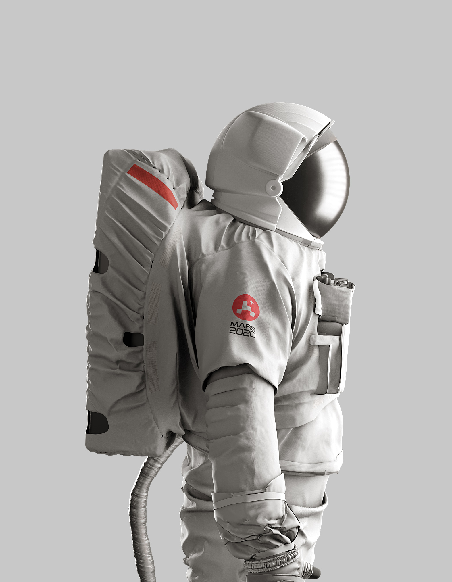 mars 2020 astronaut 3d mockup