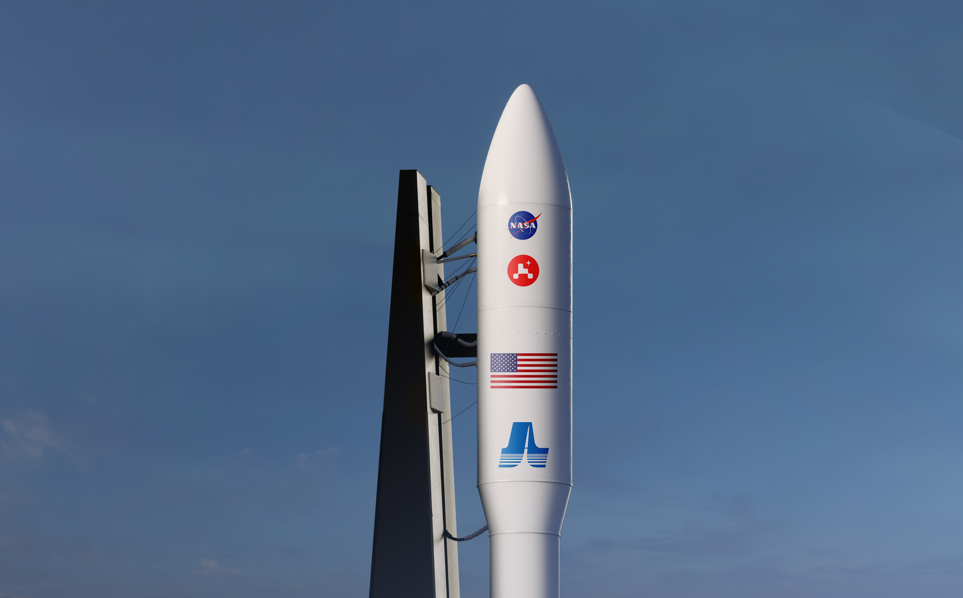 nasa mars2020 logo on 3d rocket